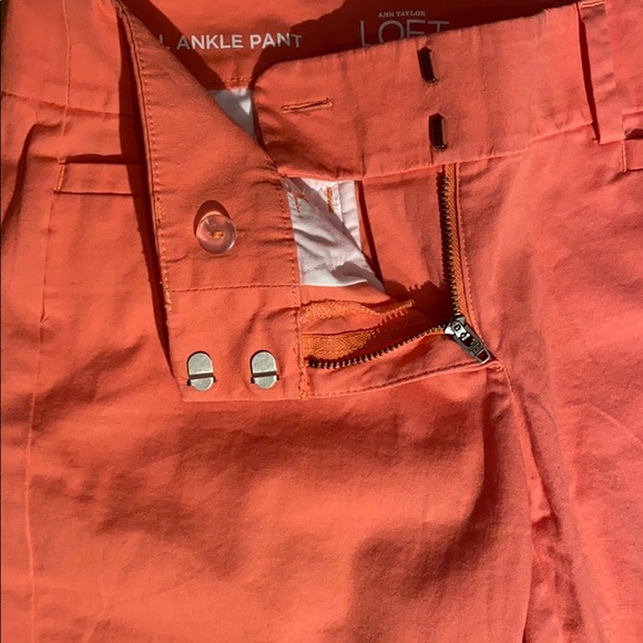 Loft The Original Ankle Pant size in 00P in coral pink orange - Picture 3 of 10